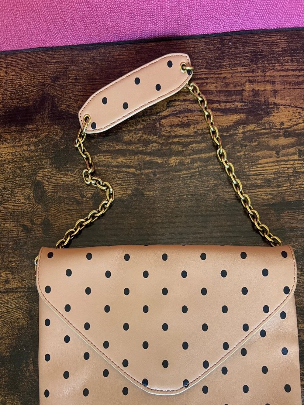 J.Crew 100% Leather Polka Dot Envelope Shoulder Bag Clutch
